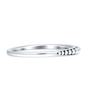 Bali Style Ring 2mm Beaded Stackable Oxidized 925 Sterling Silver Wholesale